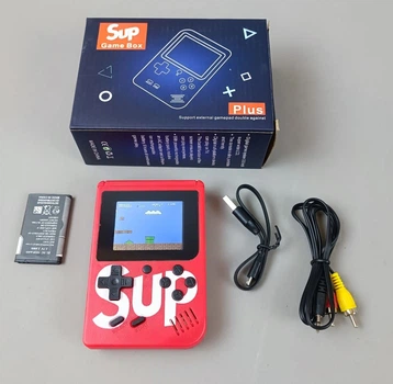 Игровая портативная детская приставка Sup C 57273 400 игр dendy 8bit Красная консоль на аккумуляторе