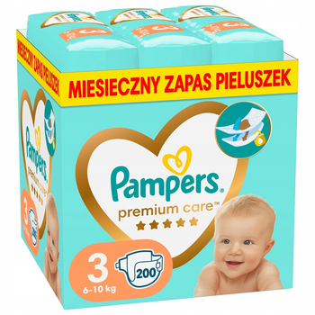 Pieluchy Pampers Premium Monthly Box Rozmiar 3 (6-10 kg ) 200 szt (8006540855898)