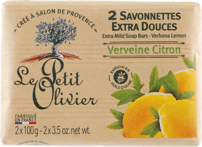 Марсельское мыло Вербена и Лимон Le Petit Olivier Vegetal Oils Soap Verbena and Lemon 2x100g (334329-1101064-2)