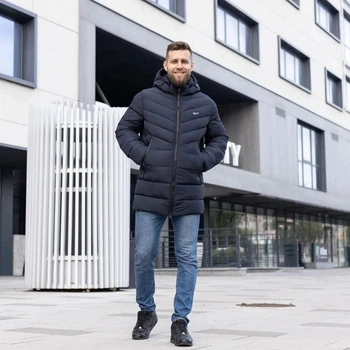 Мужская зимняя куртка большого размера UF-fashion 78 - двл DV MEN'S 58 темно-синий