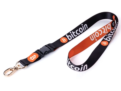 Шнурки для бейджей 20мм с карабином и фастексом Bitcoin