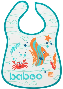 Бавовняний нагрудник Baboo Sea Life 3+ місяці Білий (5057778110108)