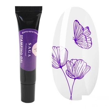 Гель-краска для стемпинга Saga Professional Stamping Gel 007 фиолетовый в тюбике 7 мл (2100994263806)