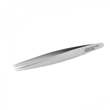 Пинцет для бровей Staleks PRO Expert 62 Type 4 узкие скошенные кромки 9 см (4820121595218)