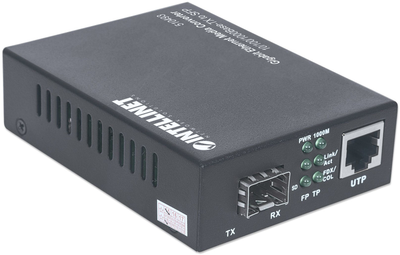 Медіаконвертер Intellinet 10/100/1000Base-Tx to SFP slot, empty (Euro 2-pin plug) (766623510493)