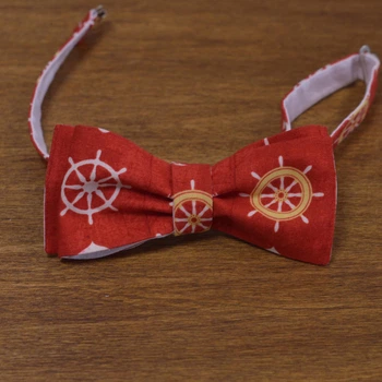 Галстук Bow Tie House Basic бабочка красная с якорем двухсторонняя 05092