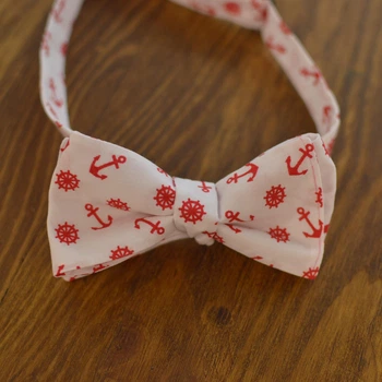Галстук Bow Tie House Basic бабочка с красными якорями 06139
