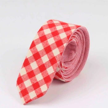 Краватка Bow Tie House Basic червона бавовняна в клітинку і однотонна двостороння 08942