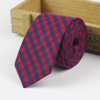 Краватка Bow Tie House Basic бавовняна в клітинку червоний з синім 09456