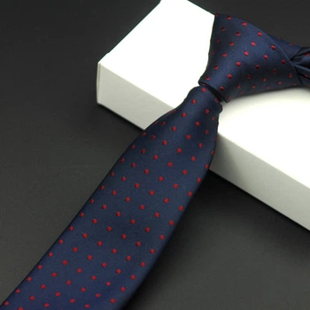 Галстук Bow Tie House Basic узкий темно-синий в вишневый горошек 08477