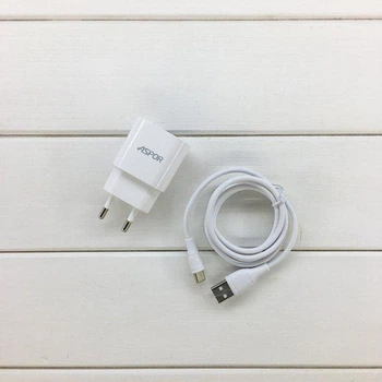 Мережевий зарядний пристрій Aspor A818 Plus (2.4A iQ) + USB кабель Type-C- білий