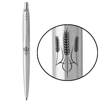 Ручка шариковая Parker JOTTER UKRAINE Stainless Steel CT BP Трезубец из колосков Серебристый 16132_T059b