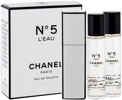 Набір для жінок Chanel Туалетна вода Chanel No.5 L'Eau Twist and Spray 20 мл + Змінний блок 2 x 20 мл (3145891055009)