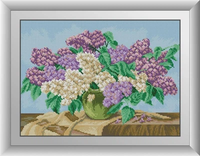Алмазна мозаїка "Бузок у вазі" Dream Art в коробці 47х34см 30047