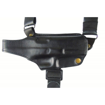 Кобура Медан для Glock 17 оперативная кожаная формованная двухслойная с кожаным креплением (1005 Glock 17 горизонтальная)