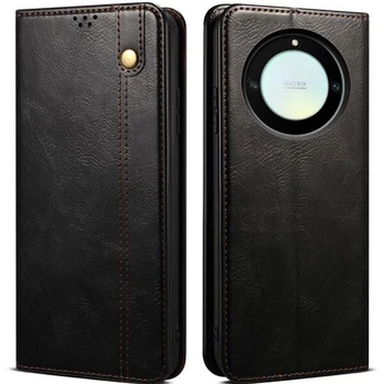 Чехол-книжка с кармашками UniCase Leather Wallet для Honor Magic 5 Lite - Black