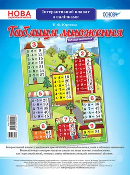 НУШ Таблиця множення. Інтерактивний плакат із наліпками