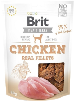 Ласощі для собак Brit Jerky Chicken Real Fillets - Курка 80 g (8595602543663)