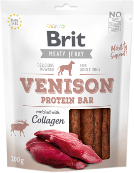 Ласощі для собак Brit Jerky Venison Bar Dziczyzna Protein 200 g (8595602543748)