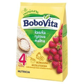 Безмолочна безглютенова каша Bobovita рис малина 6міс. 180г. (24000)