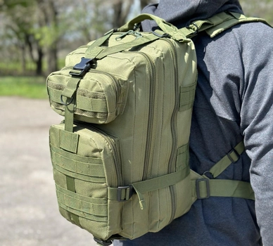 Тактичний рюкзак штурмовий Tactic військовий рюкзак на 25 літрів Олива (ta25-olive)