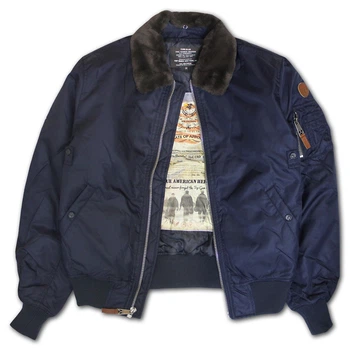 Бомбер Top Gun B-15 men's Heavy Duty Vintage Flight Bomber Jacket 3XL Navy TGJ1542N3XL