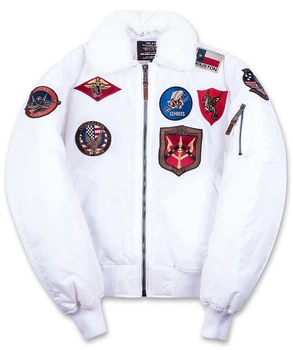 Бомбер Top Gun B-15 men's Flight Bomber Jacket With Patches XS White TGJ1542PWXS