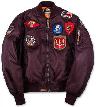 Бомбер Top Gun MA-1 Nylon Bomber Jacket with Patches 4XL Burgundy TGJ1540PBU4XL