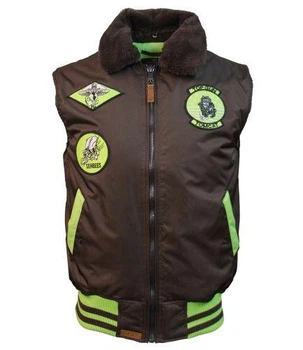 Жилетка Top Gun MA-1 Bomber Vest With Patches L Brown Mint TGJ1649VBL