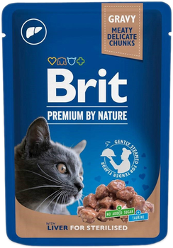 Mokra karma dla kotów sterylizowanych Brit Cat Pouches liver for sterilized 100 g (8595602548453)