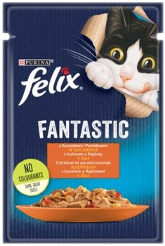 Mokra karma dla kotów dorosłych Karma felix fantastic kurczak, pomidor 85 g (7613039786536)