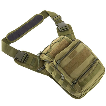 Рюкзак тактический патрульный однолямочный Military Rangers ZK-9112 размер 30x23x13см 9л Цвет: Оливковый