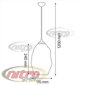 Светильник подвесной Horoz Electric METEOR(OVAL) Сфера макс.60Вт 220В E27 кабель(2x0.75mm2) 1м Медь (021-014-0001)