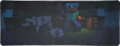 Игровая поверхность Minecraft Steve and Wolf 300*600 3мм