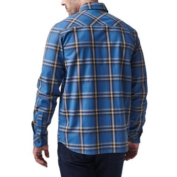 Рубашка 5.11 Tactical Gunner Plaid Long Sleeve Shirt 5.11 Tactical Cobalt Blue Plaid XL (Кобальтово-синій) Тактична