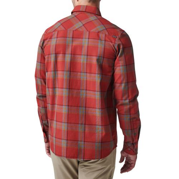 Сорочка 5.11 Tactical Gunner Plaid Long Sleeve Shirt 5.11 Tactical Red Bourbon Plaid, 2XL (Червоний бурбон)