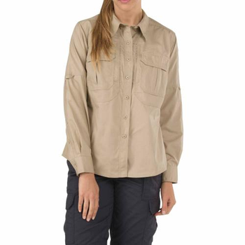 Рубашка жіноча 5.11 Women's TACLITE Long Sleeve Shirt 5.11 Tactical TDU Khaki, XL (Хакі) Тактична
