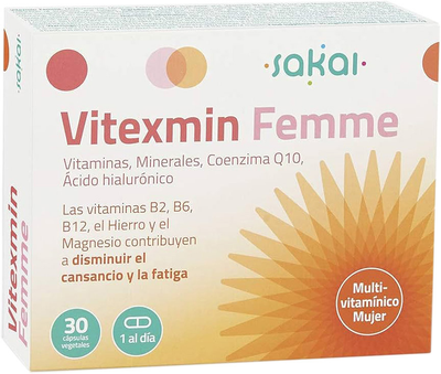 Вітаміни i Мінерали для жінок Sakai Vitexmin Femme 60 таблеток (8423245260626)