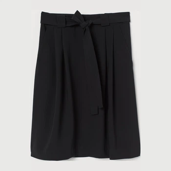 Юбка мини летняя прямая женская H&M 0849257 32 Черная (7000000000543)