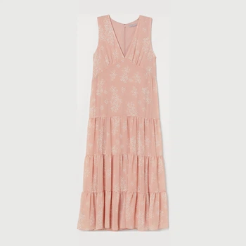 Платье миди летнее женское H&M 0866407 32 Бежевое (7000000000608)