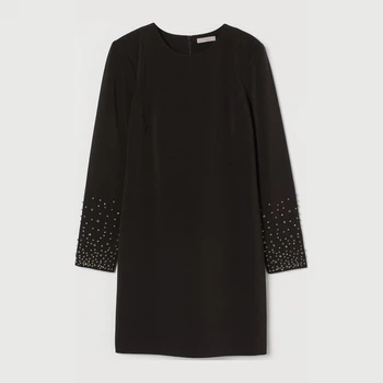 Сукня коротка осіння жіноча H&M 0927532 XS Чорна (7000000000914)