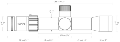 Приціл Hawke Airmax 30 Touch 3-12х32 SF сітка AMX з підсвічуванням