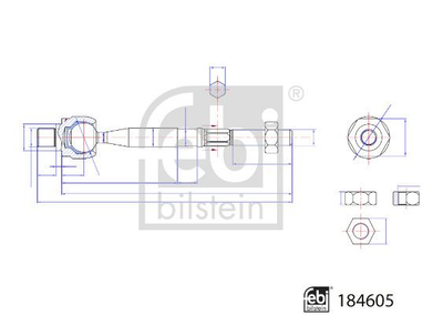 Осевой шарнир, поперечная рулевая тяга FEBI BILSTEIN 184605FE