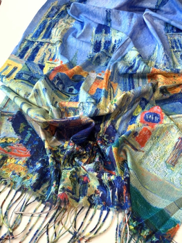 Кашеміровий шарф Bruno Rossi картина 70 см на 200 см різнобарвний 424073