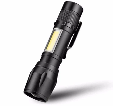 Фонарик ручной CATA CT8024, 5W Led-CREE Q5+COB, Zoom, 3 режима, алюминий, аккумулятор, IP44