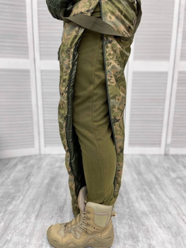 Зимний тактический мужской костюм Softshell водонепроницаемый на флисе + синтепон Камуфляж Пиксель, XXL (Kali)