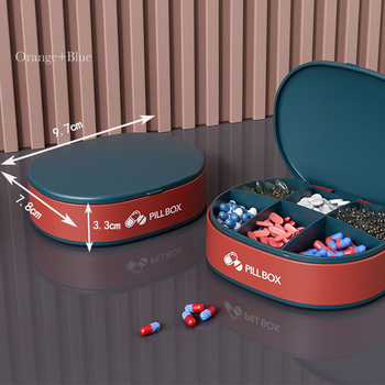 Герметичный органайзер для таблеток, портативный контейнер с 6 отделениями (CM00006синій)