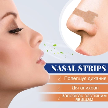 Смужки для носа антихрап для полегшення дихання Nasal Strips 6 шт