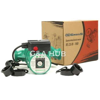 Насос циркуляційний GROSS WRS25/8-180 + гайки Ø25 для системи опалення