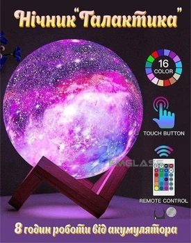 Ночник Світильник настільний 3D Moon COLOR Light Lamp Місяць на пульті та сенсорне керування 15 см з акумулятором 16 кольорів GS-3153